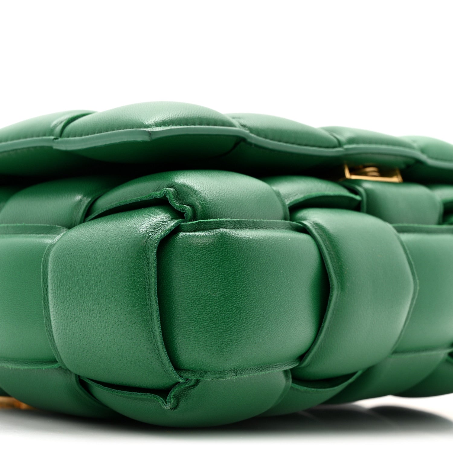 Lambskin Maxi Intreccio Padded Chain Cassette Crossbody Bag Racing Green