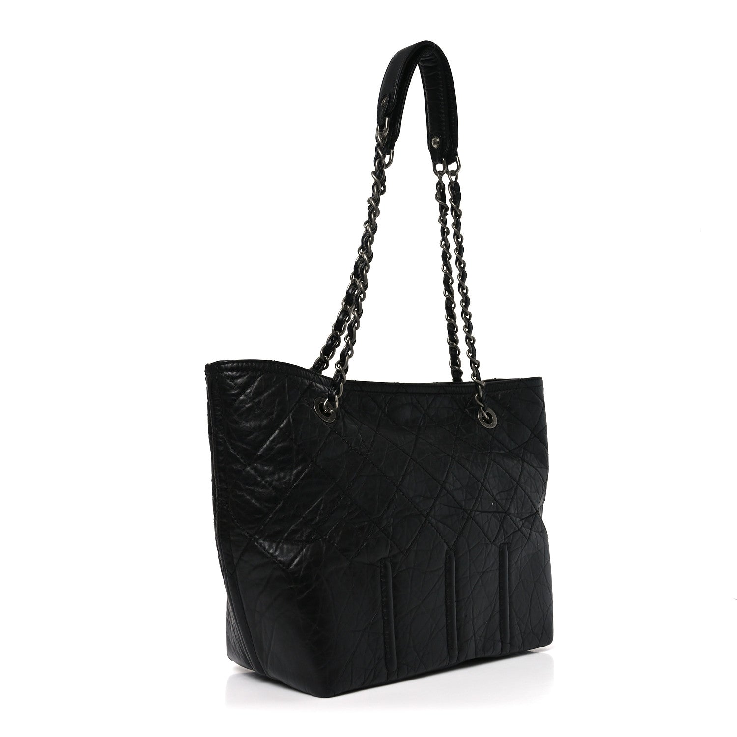 Aged Calfskin Small Shopping in Moscow Tote Black