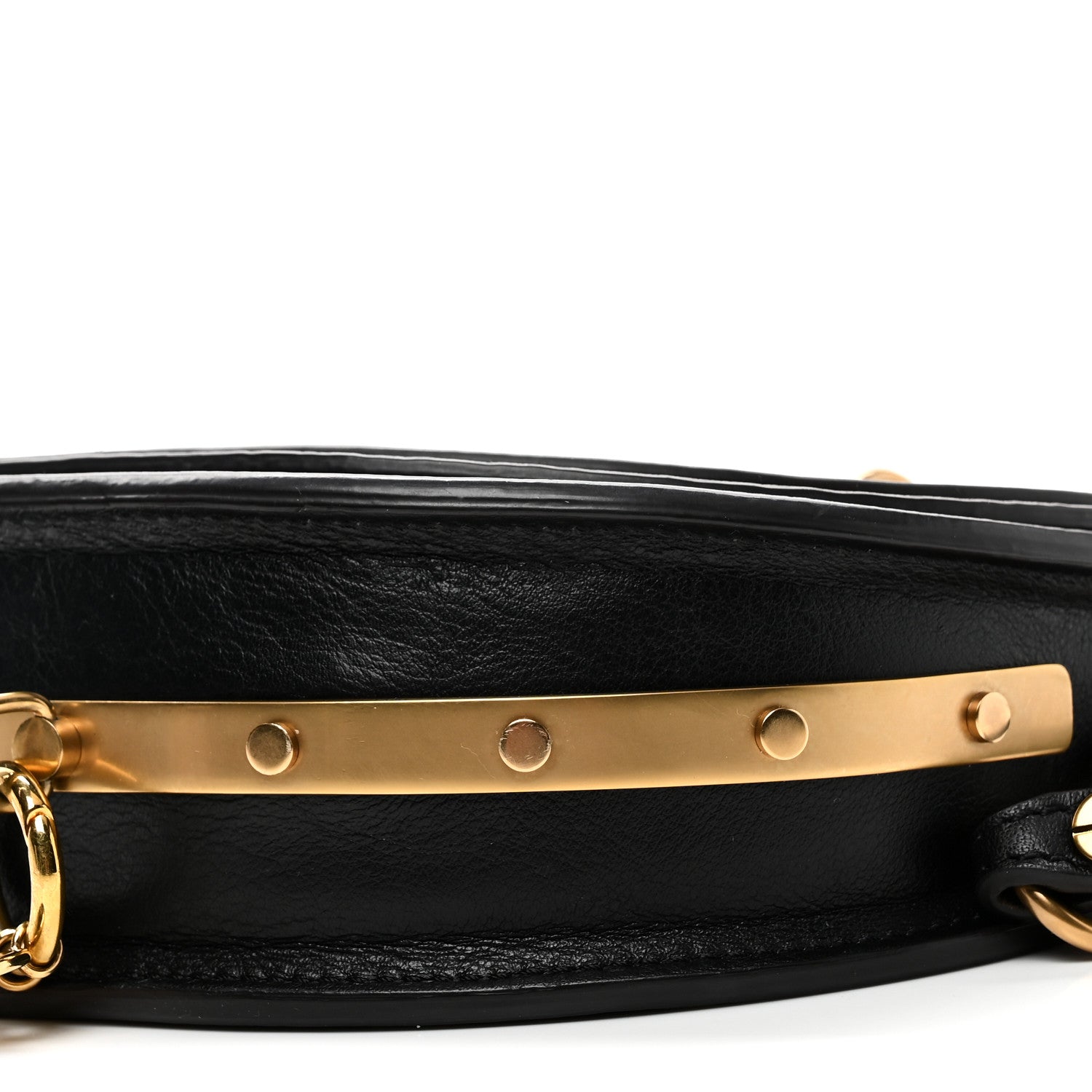 Calfskin Small Nile Bracelet Minaudiere Bag Black