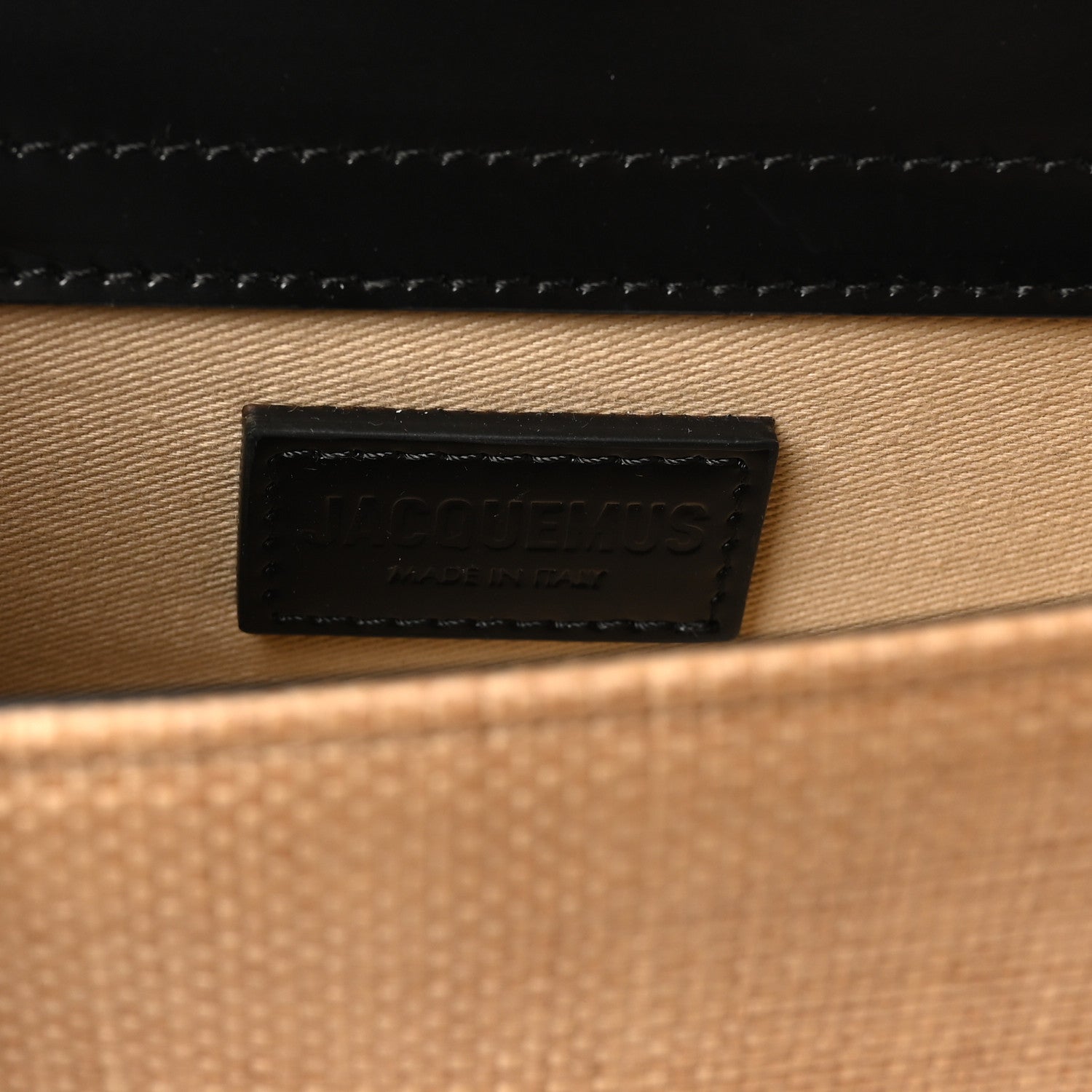 Raffia Smooth Calfskin Le Bambino Ivory Black