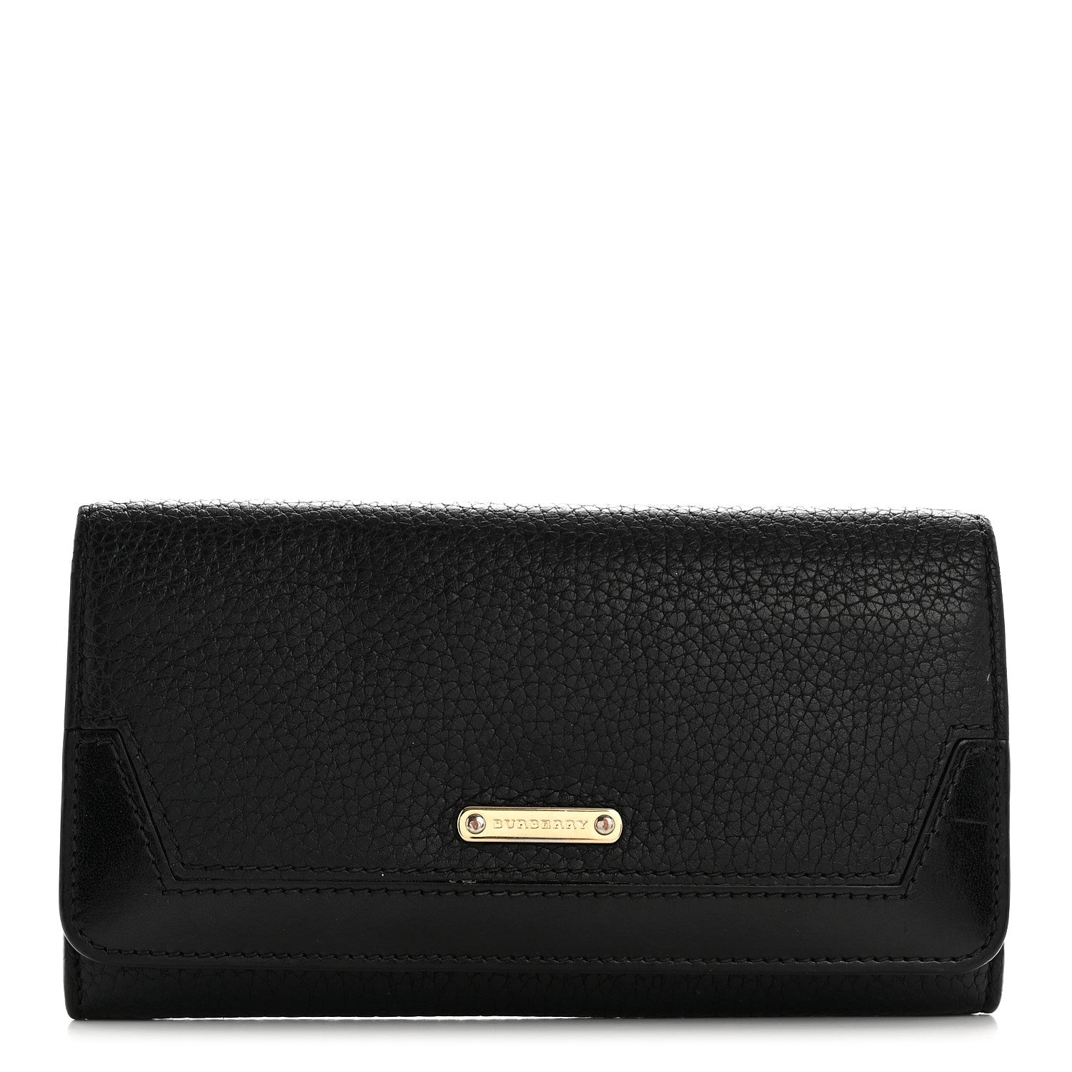 Grain Calfskin Continental Wallet Black