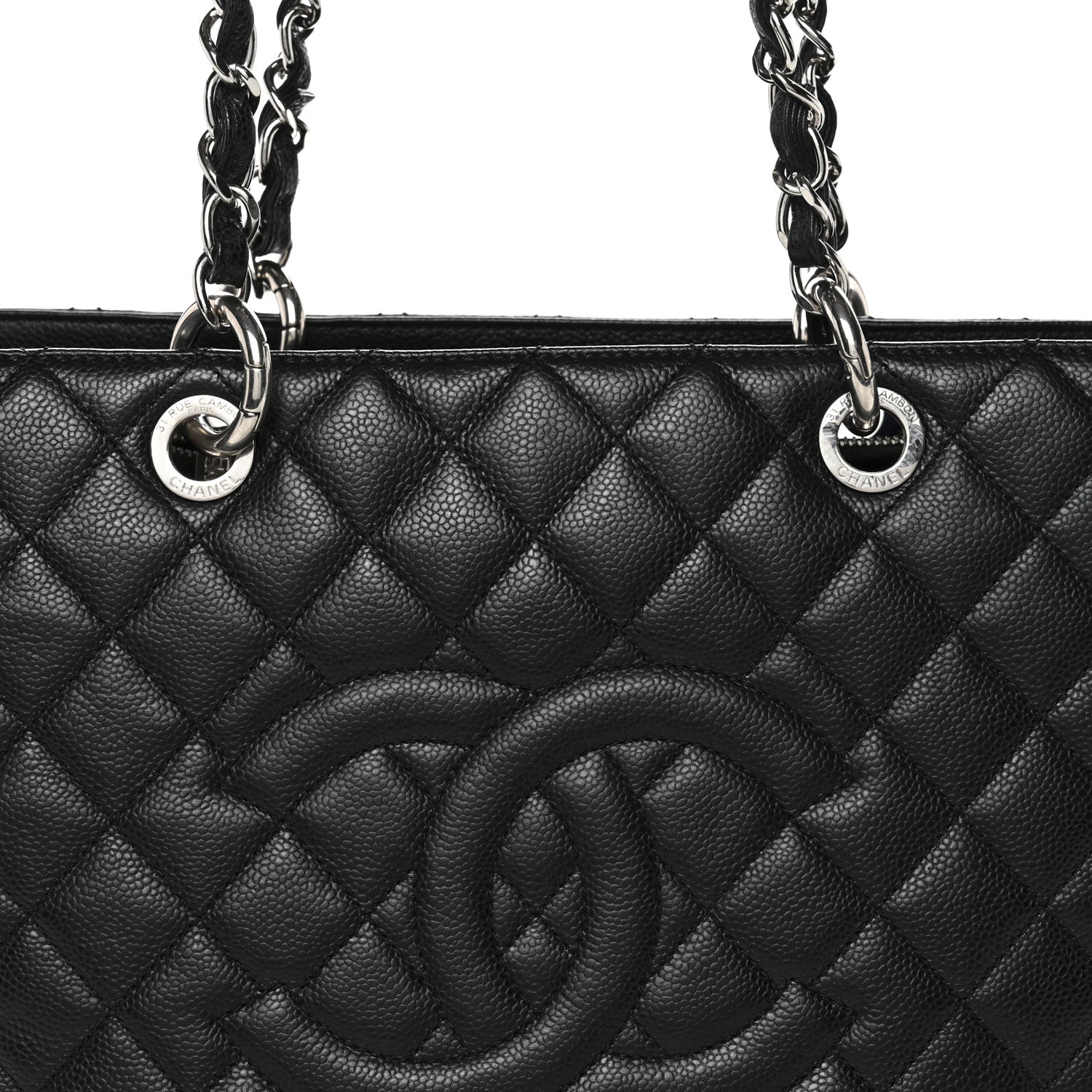 Caviar Quilted Grand Shopping Tote GST Black