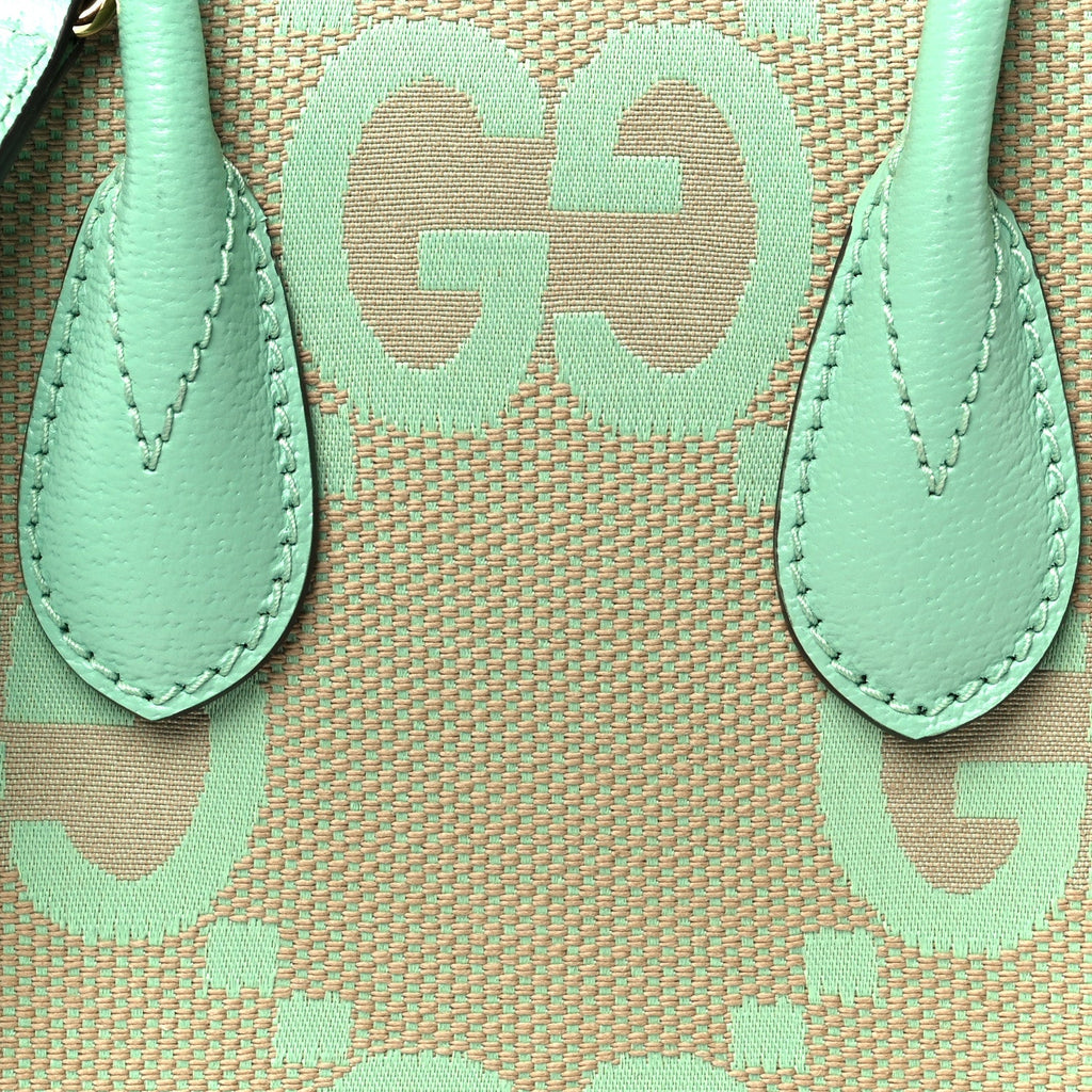 Monogram Jumbo GG Textured Dollar Calfskin Mini Tote Bag Pepperlight Mint