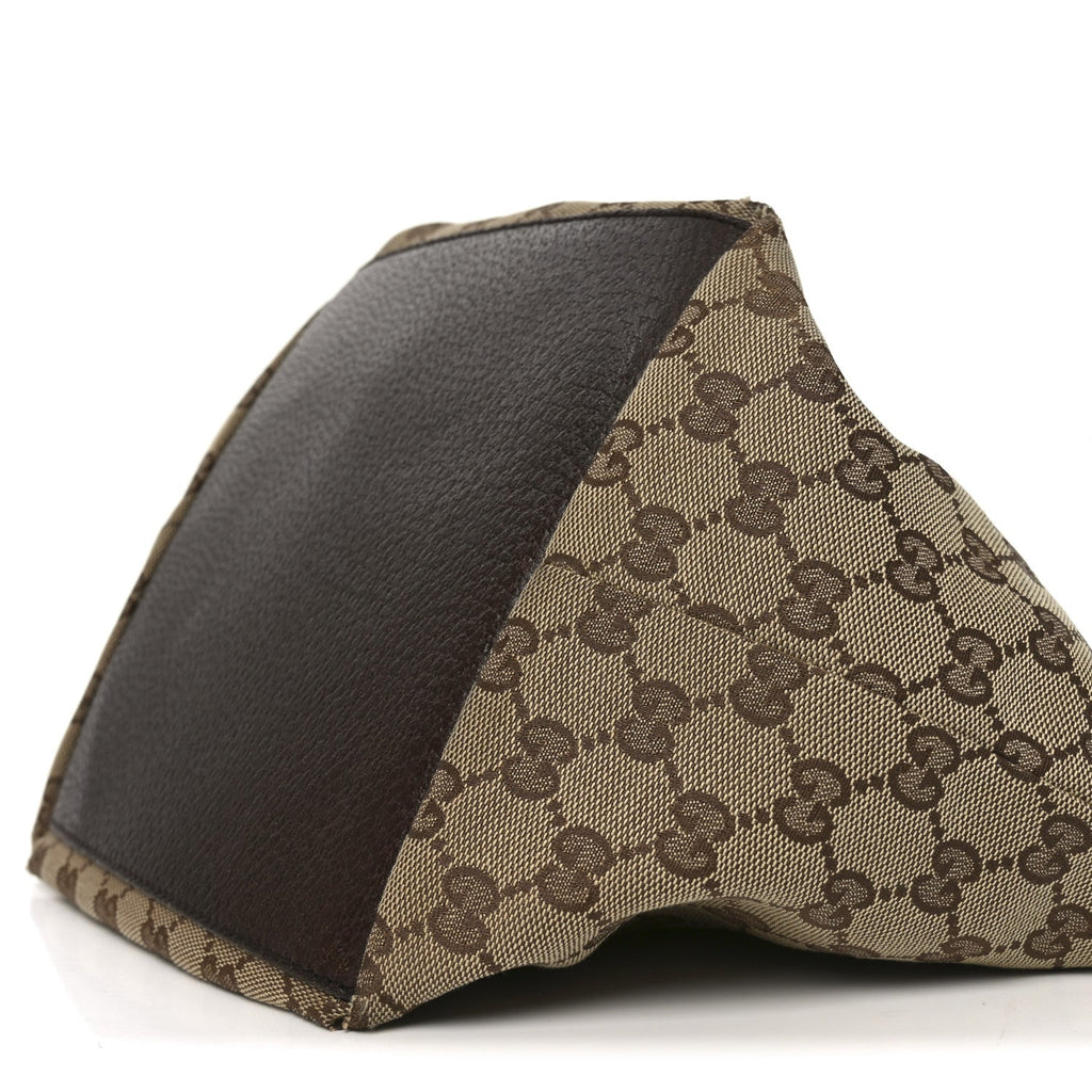 GG Monogram Small Web Handle Bucket Tote Dark Brown
