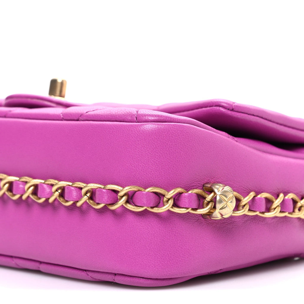 Lambskin Quilted CC Small Dynasty Flap Purple