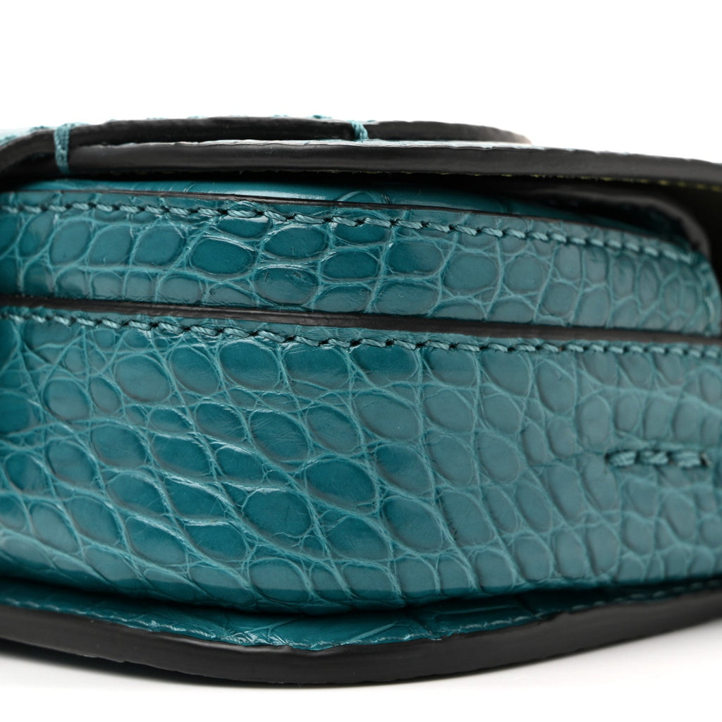 Alligator Bridle Micro Satchel Turquoise