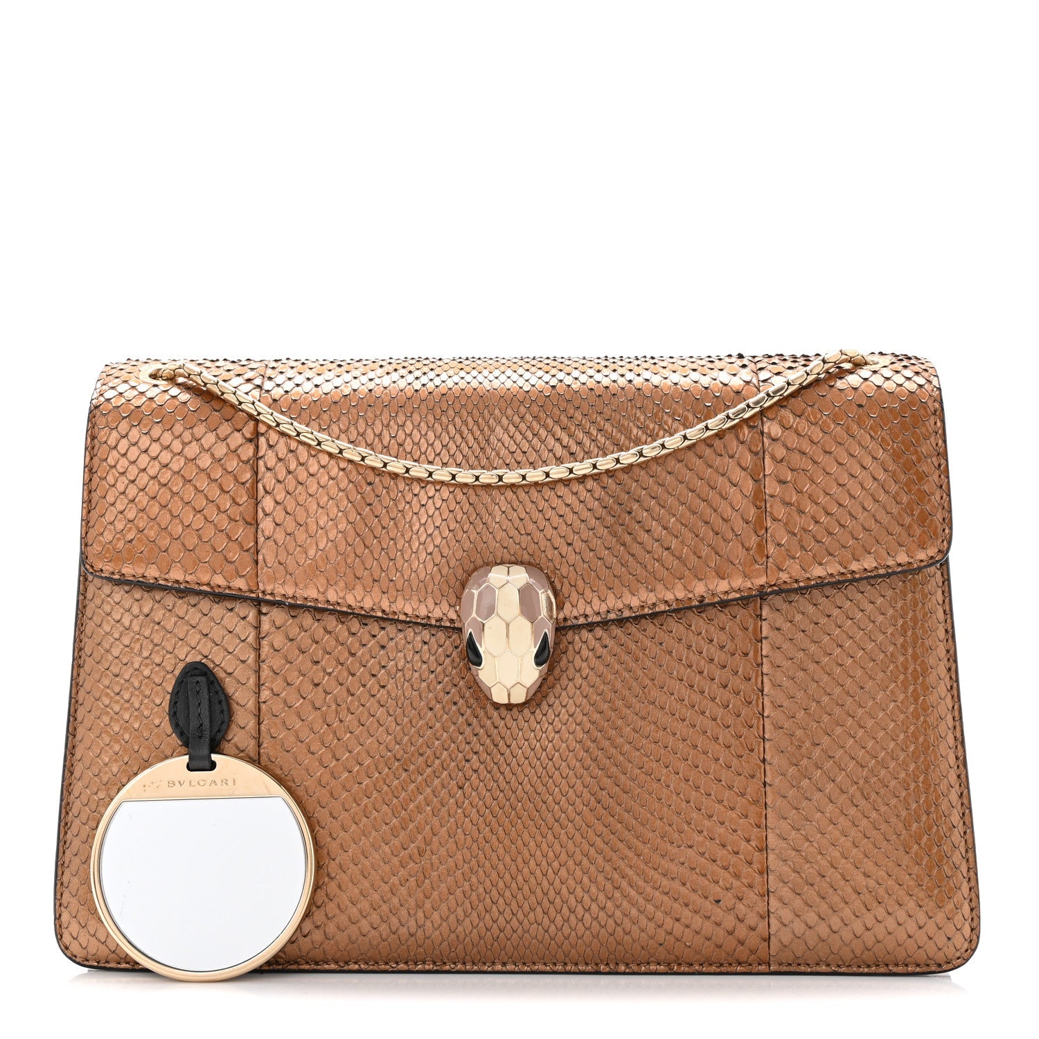 Metallic Snakeskin Serpenti Forever Medium Shoulder Bag Gold