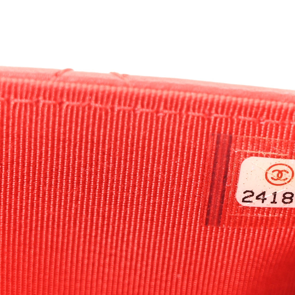 Lambskin Quilted Wallet On Chain WOC Red