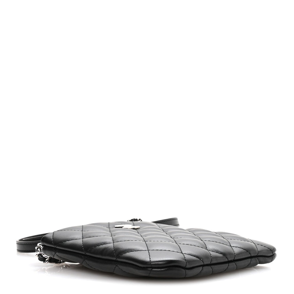 Lambskin Quilted Uniform Crossbody Bag Black