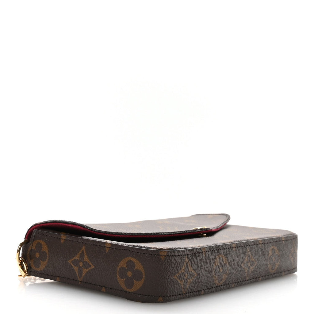 Monogram Pochette Felicie Chain Wallet Fuchsia