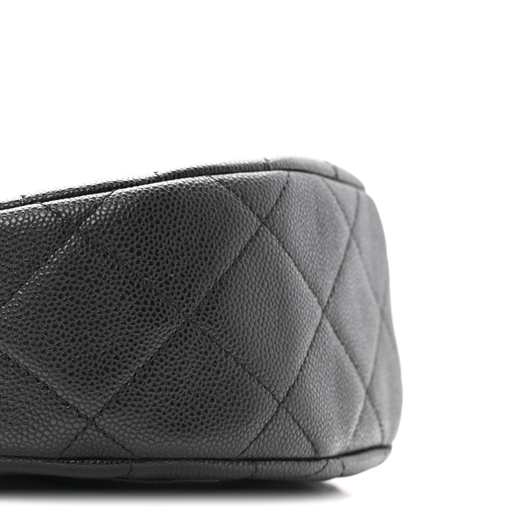 Caviar Quilted Small Messenger Flap Black