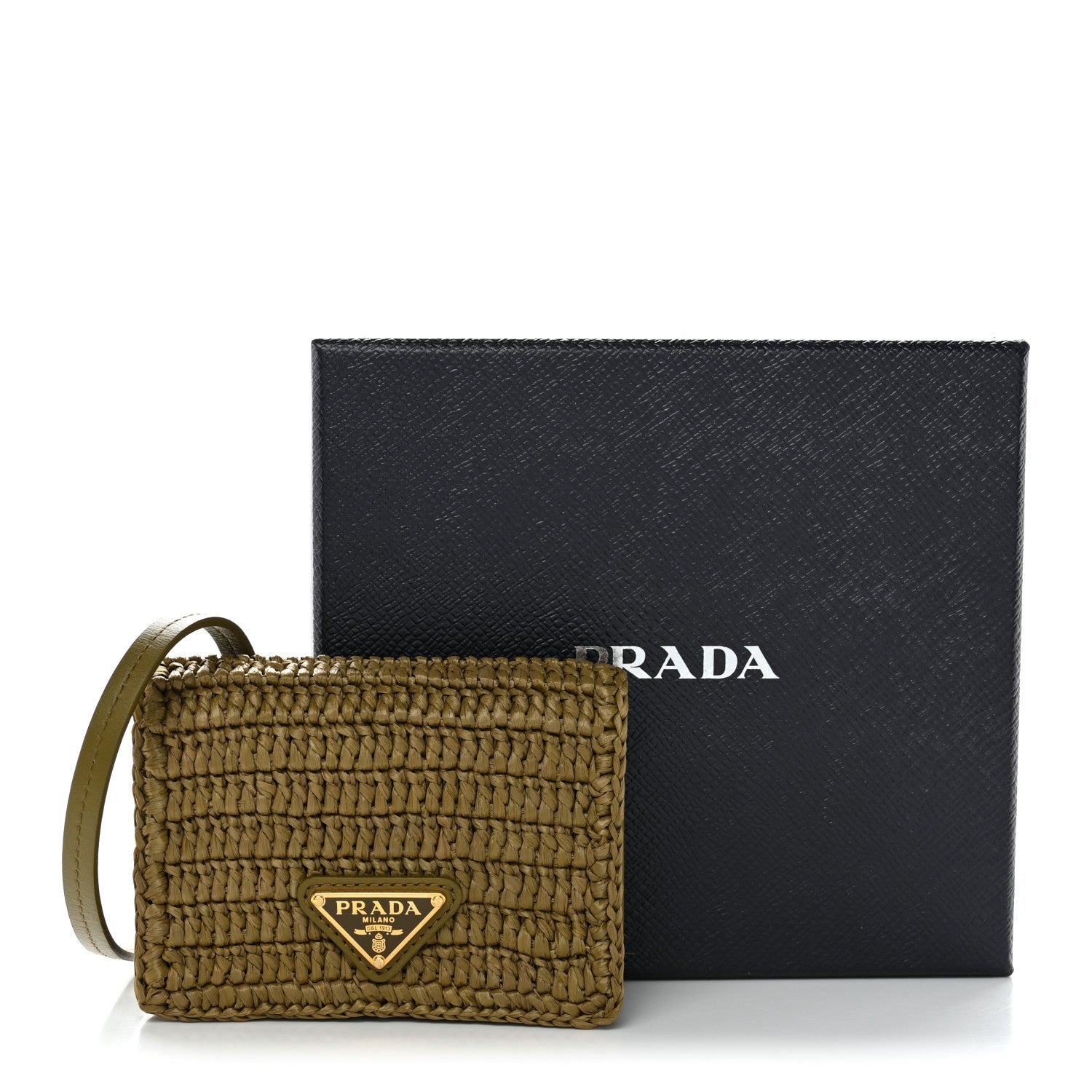 Raffia Effect Crochet Metal Triangle Logo  Holder Oliva
