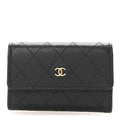 Goatskin Quilted Flap  Holder Black