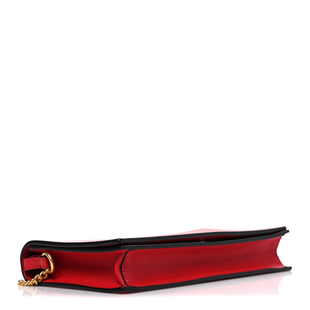 Calfskin Love Lab Go Logo Chain Pouch Rouge Pur