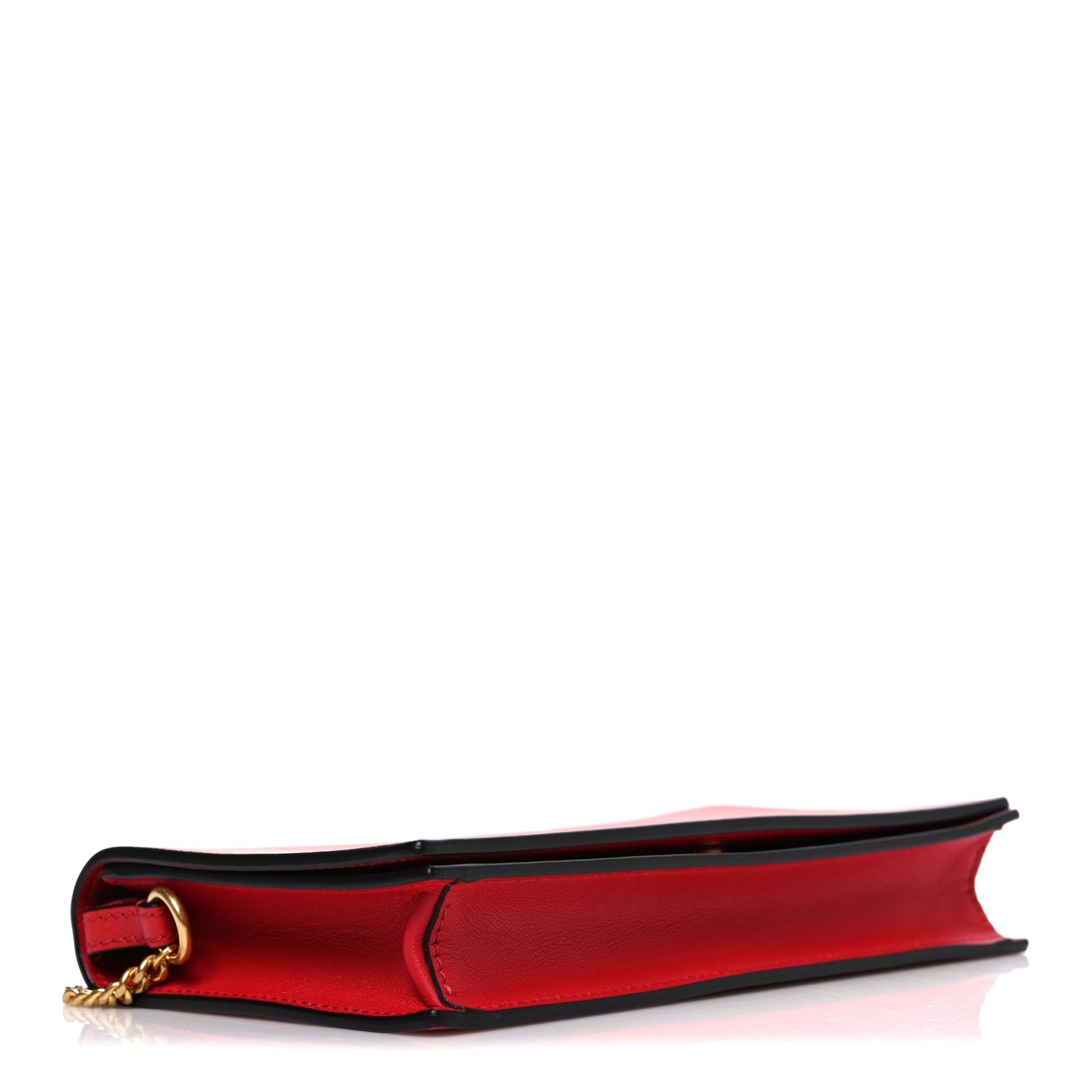 Calfskin Love Lab Go Logo Chain Pouch Rouge Pur
