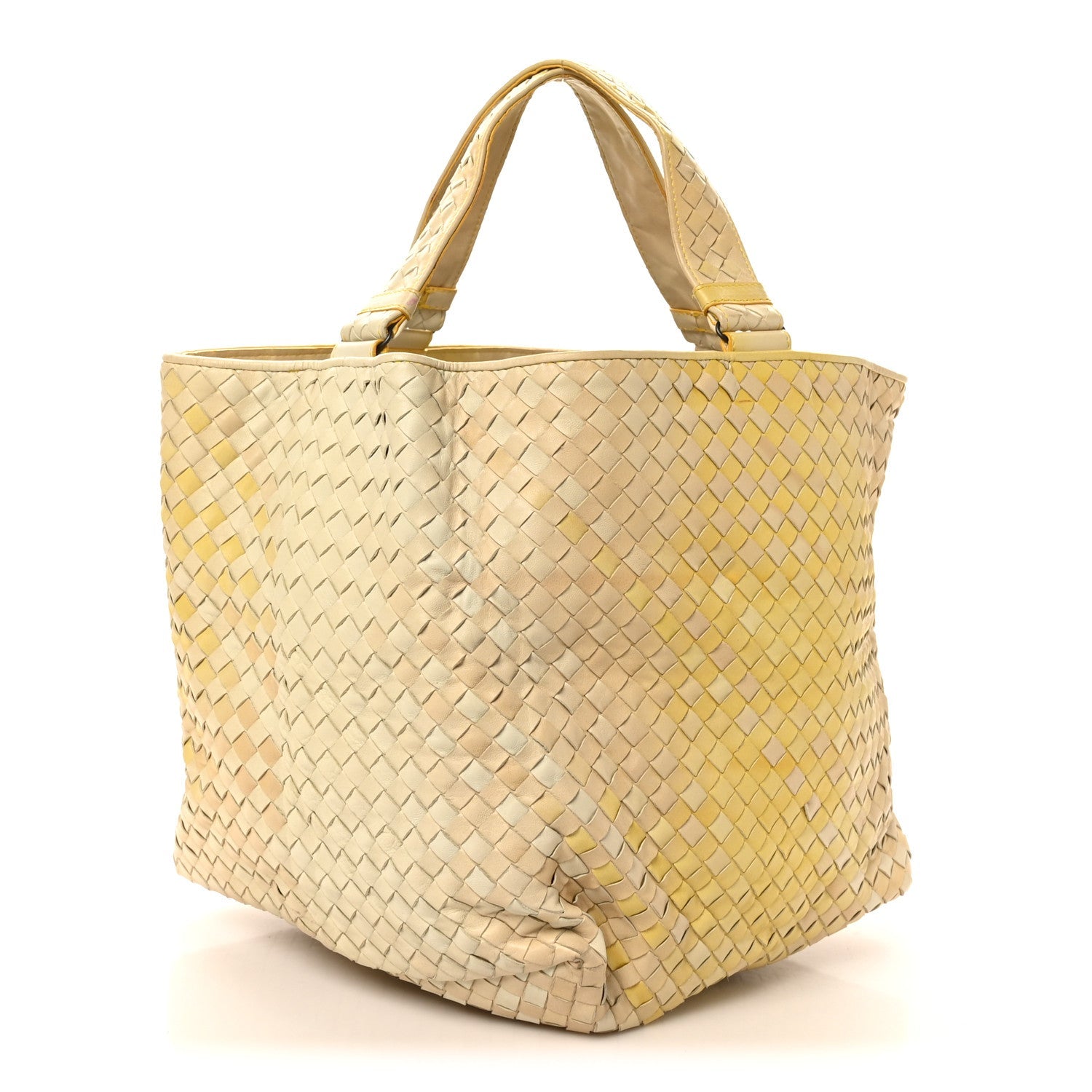 Nappa Intrecciato Nuance Bucket Ombre Tote Yellow