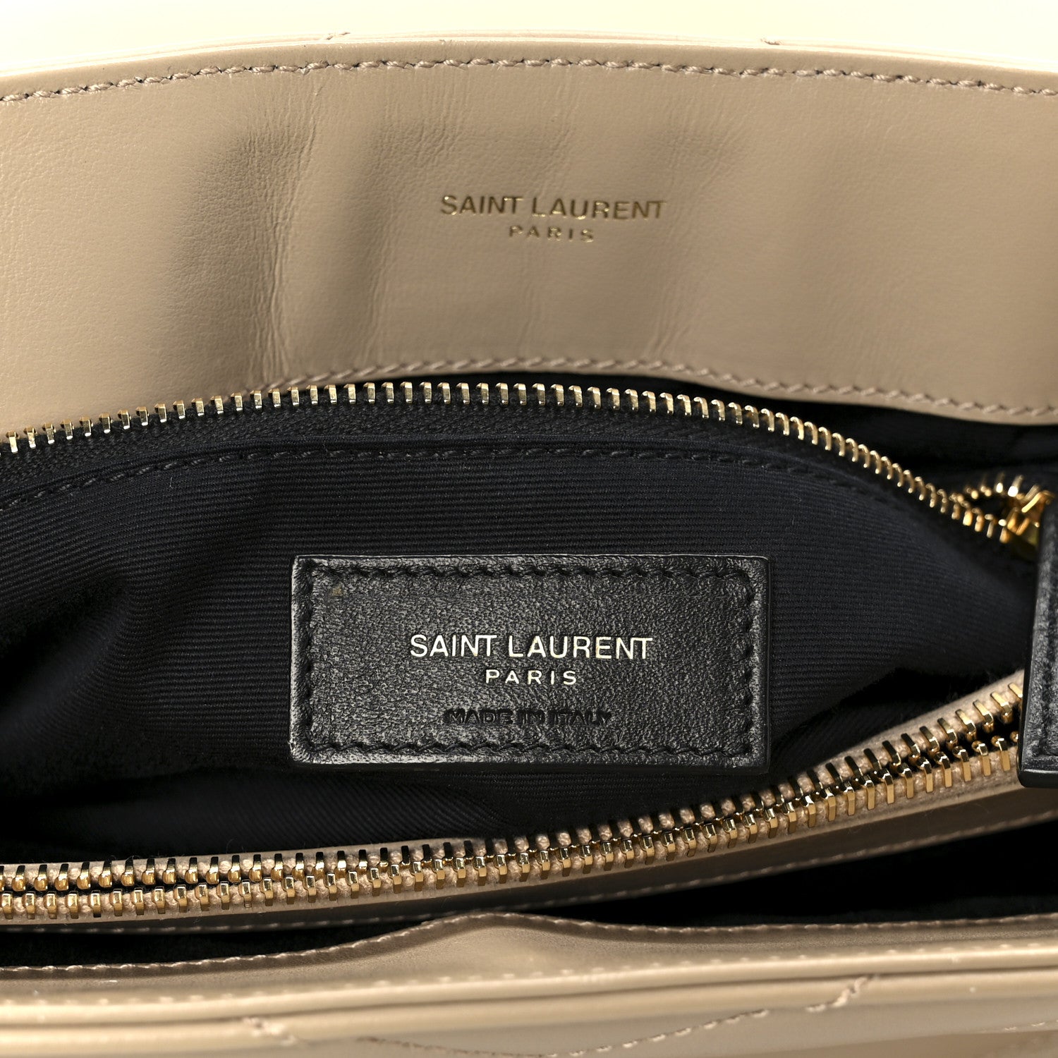 Calfskin Y Quilted Monogram Medium Loulou Chain Satchel Dark Beige