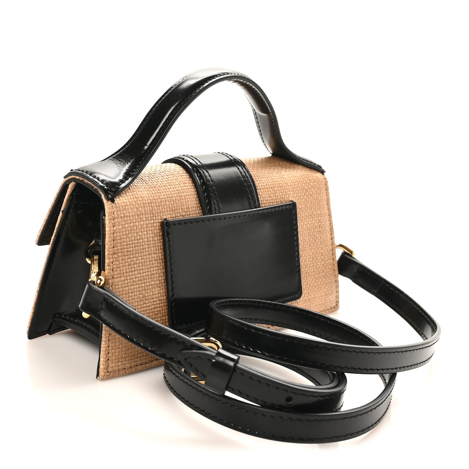 Raffia Smooth Calfskin Le Bambino Ivory Black