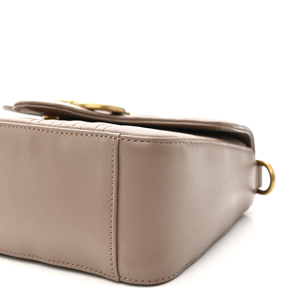 Calfskin Matelasse Mini GG Marmont Top Handle Shoulder Bag Porcelain Rose
