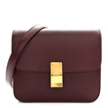 Box Calfskin Teen Classic Box Flap Bag Burgundy