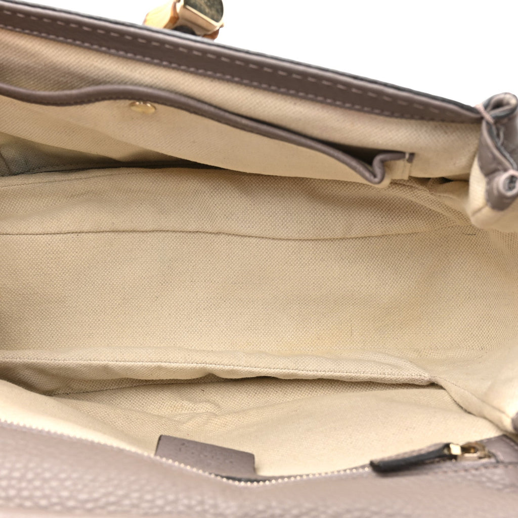 Calfskin Medium New Bamboo Top Handle Bag Mauve