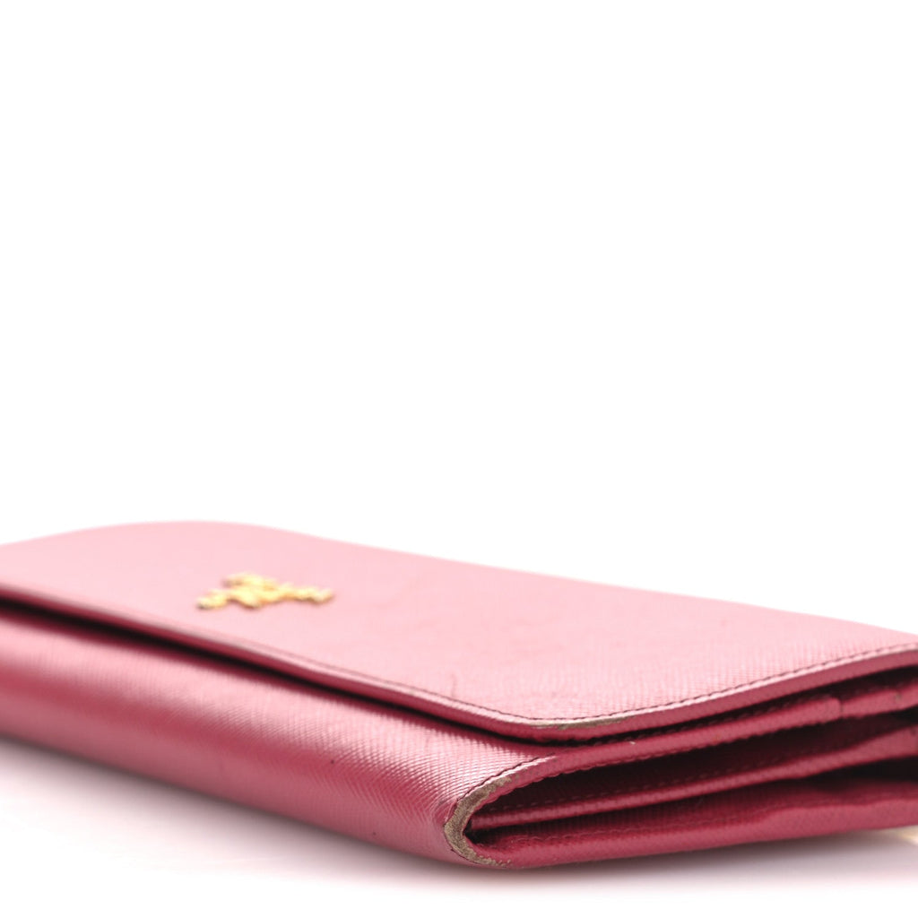 Saffiano Metal Oro Chain Wallet Peonia