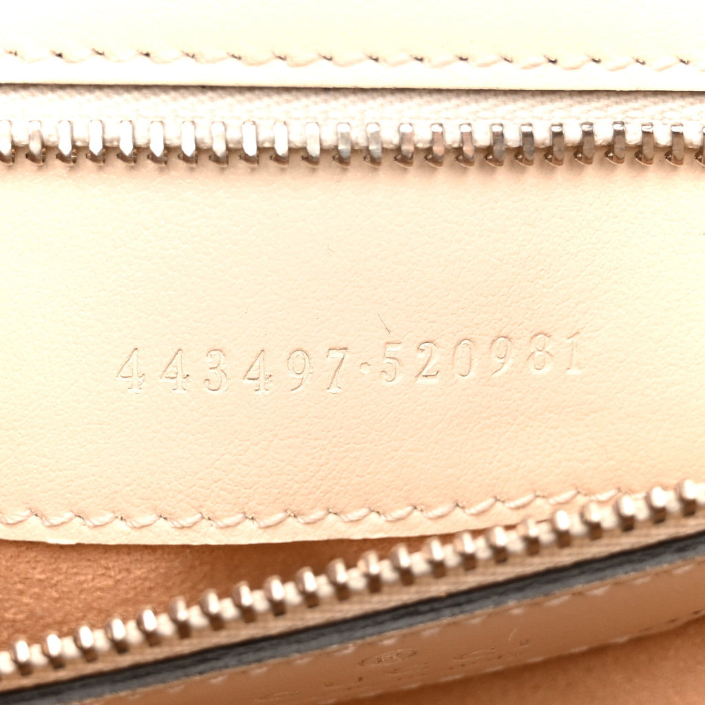 Calfskin Matelasse Aria Small GG Marmont Shoulder Bag Mystic White