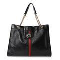 Calfskin Large Rajah Chain Tote Black