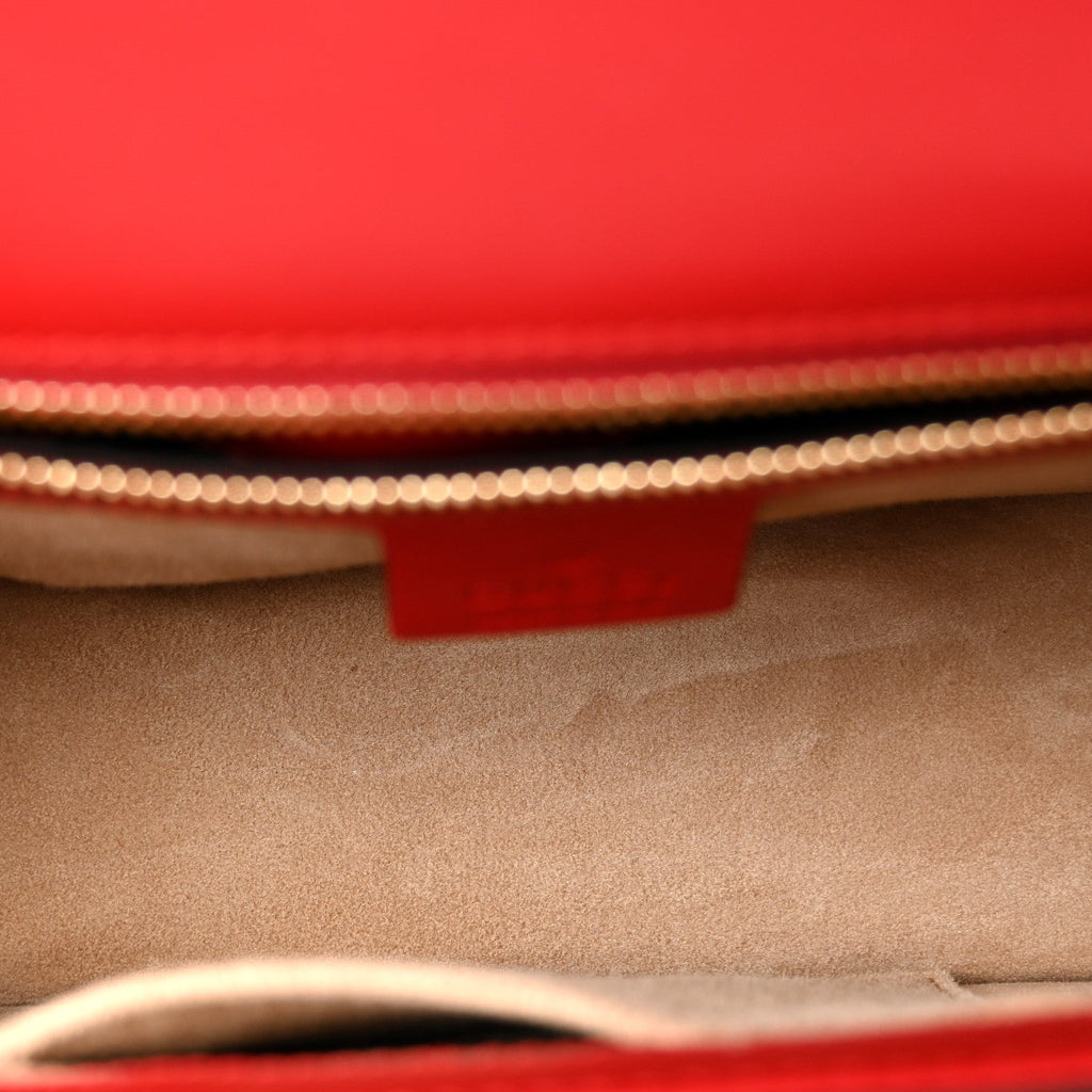 Calfskin Small Sylvie Shoulder Bag Hibiscus Red