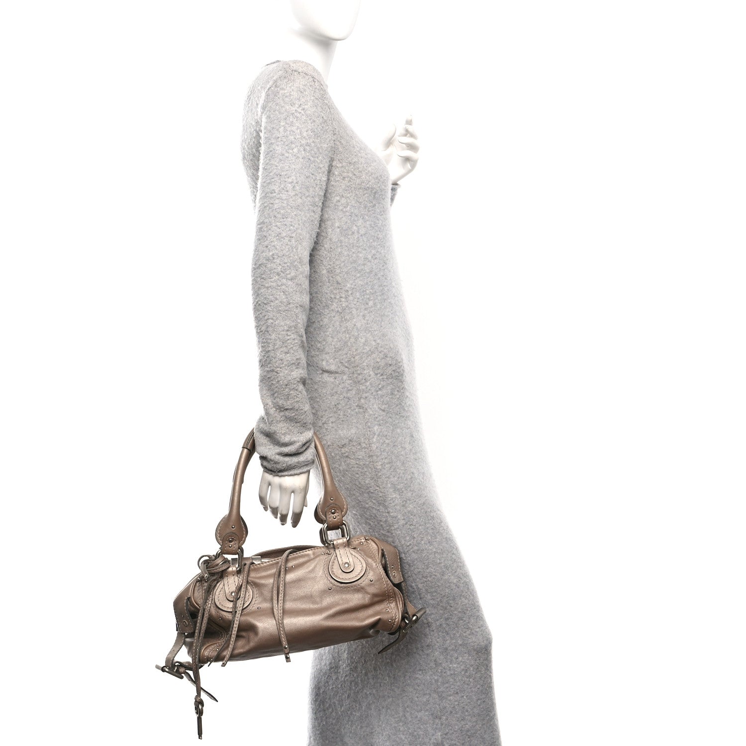Calfskin Paddington Shoulder Bag Beige