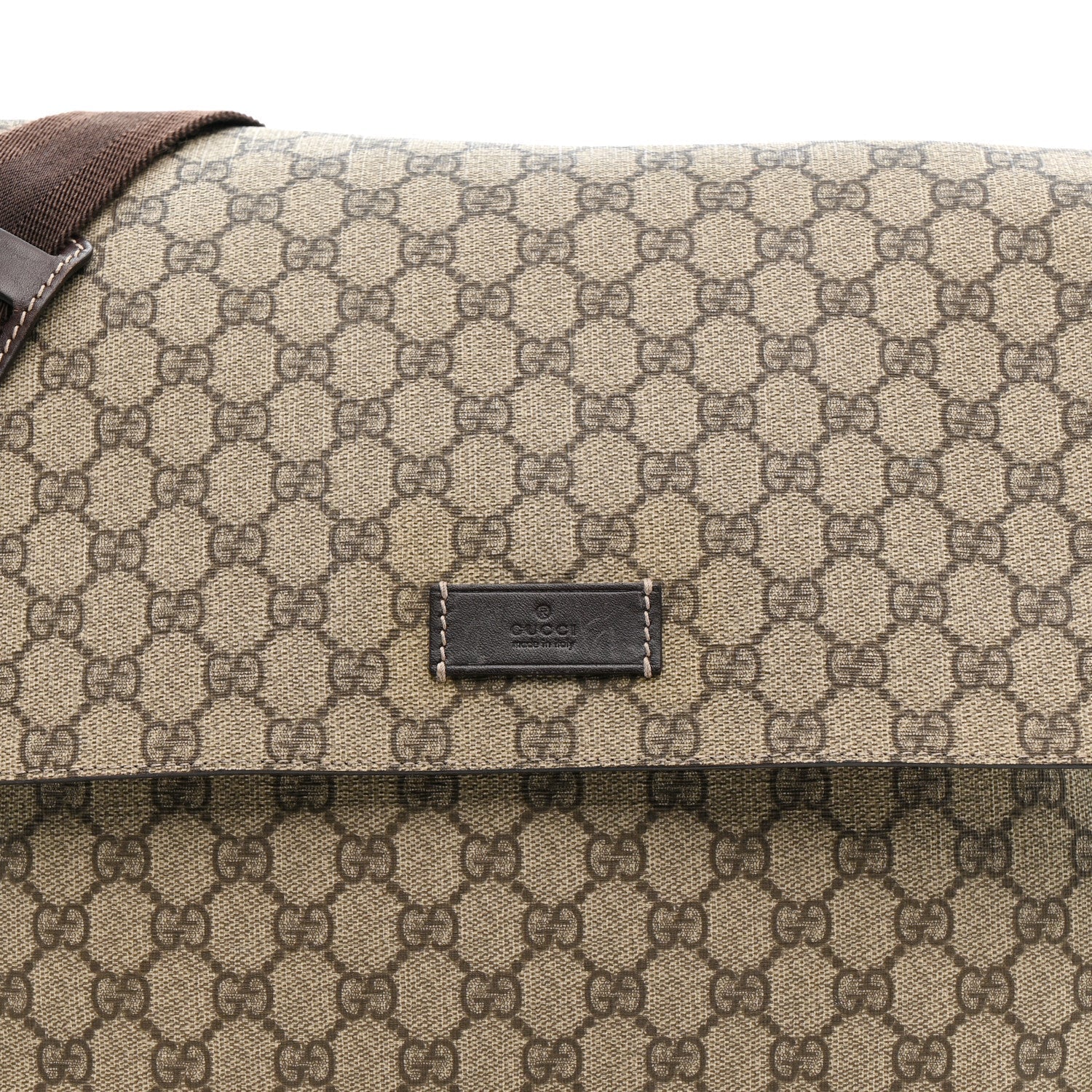 GG Plus Monogram Messenger Diaper Bag Dark Brown