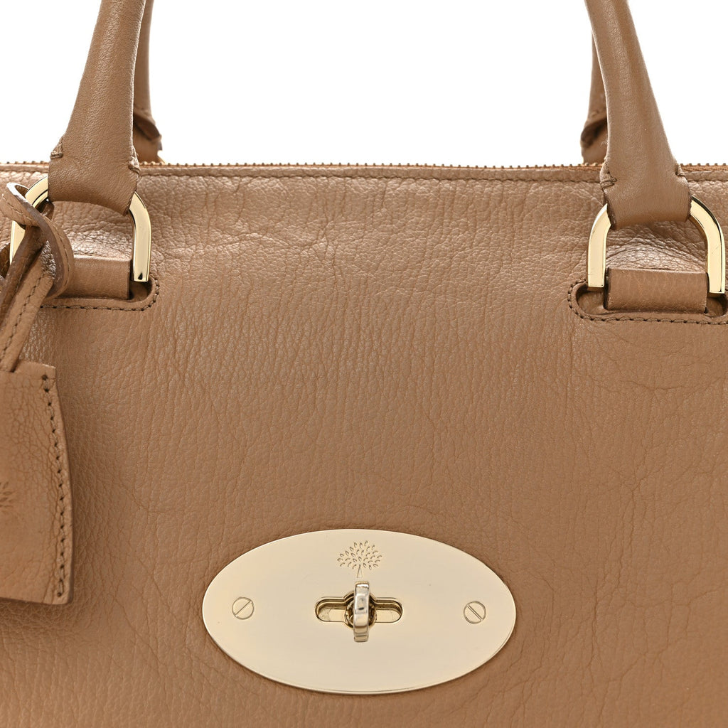 Glossy Goatskin Medium Del Rey Satchel Fudge