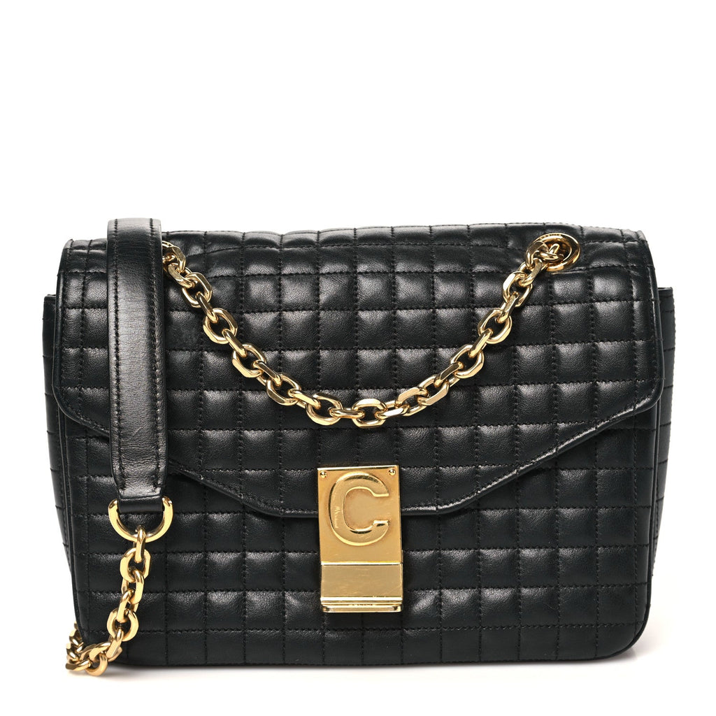 Calfskin Quilted Medium C Bag Black