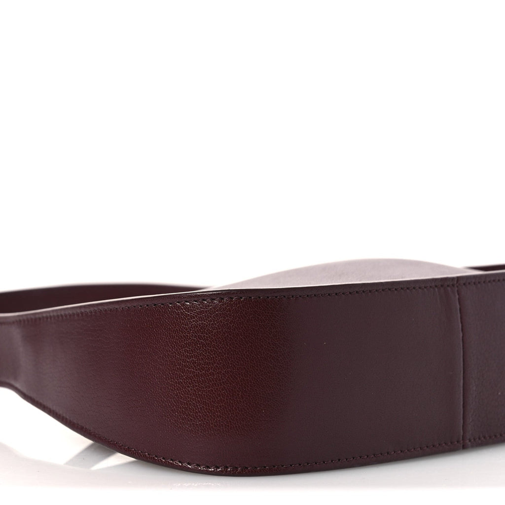 Grained Calfskin Half Moon Shoulder Bag Raisin