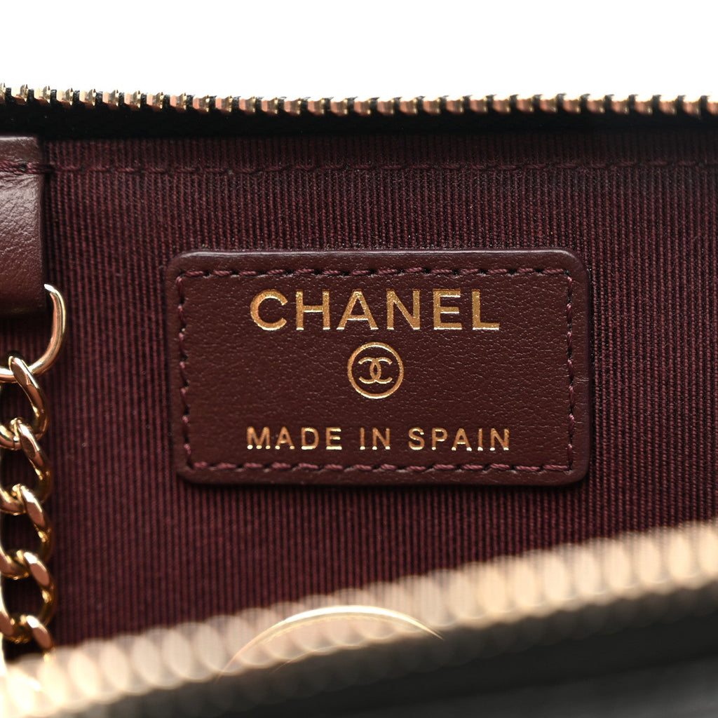 Caviar Quilted Zipped Key Holder Case Black