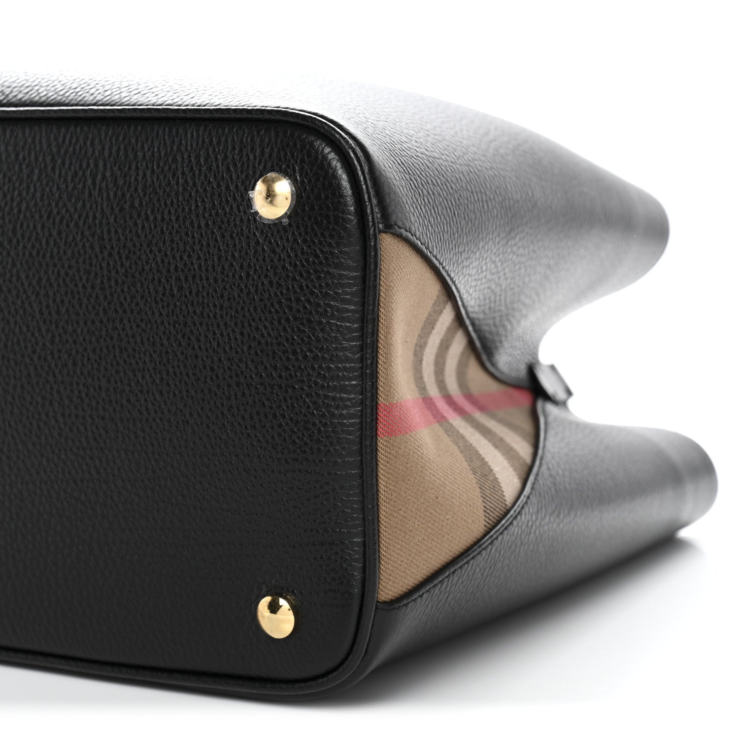 Grainy Calfskin House Check Medium Bermondsey Tote Black