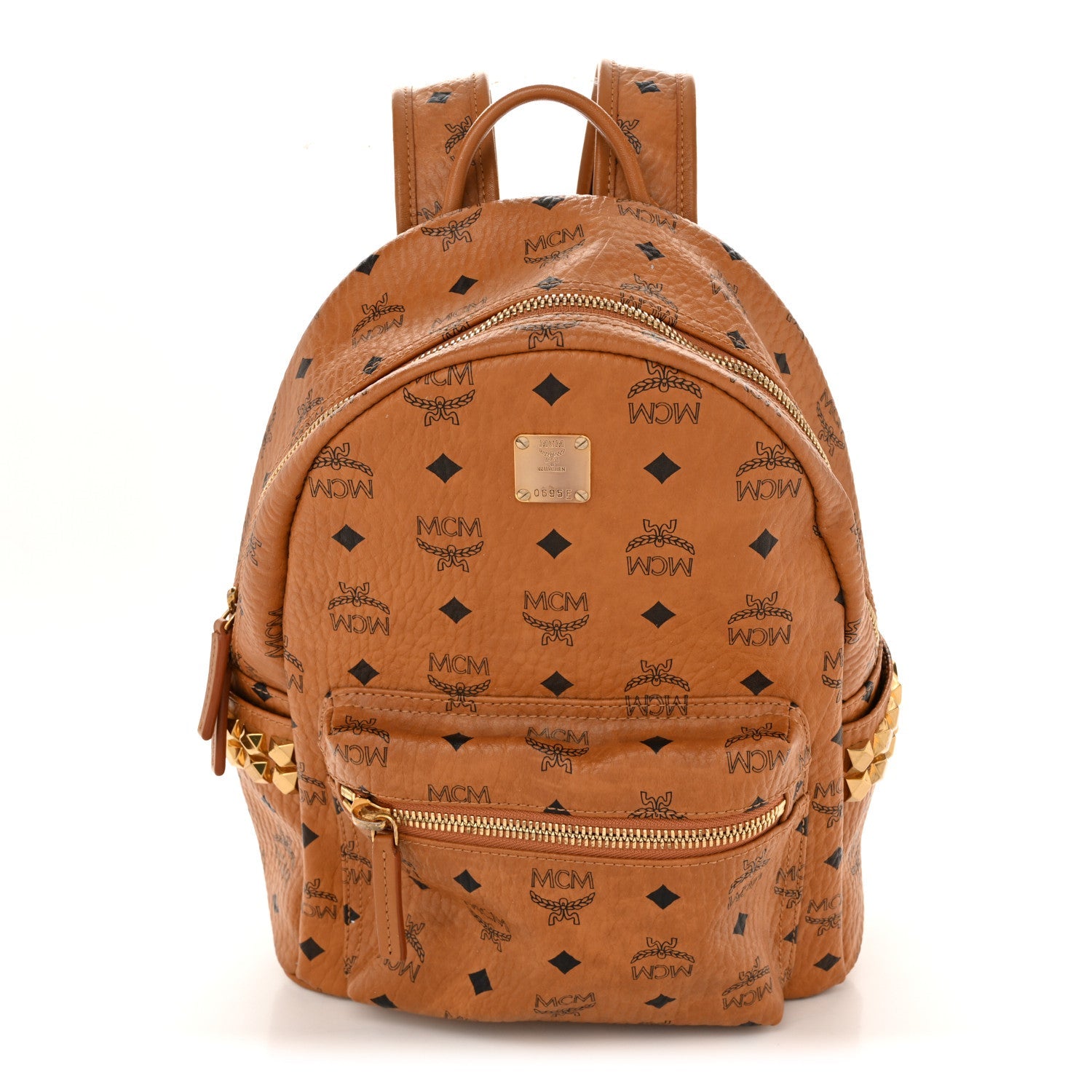 Visetos Small Side Stud Stark Backpack Cognac
