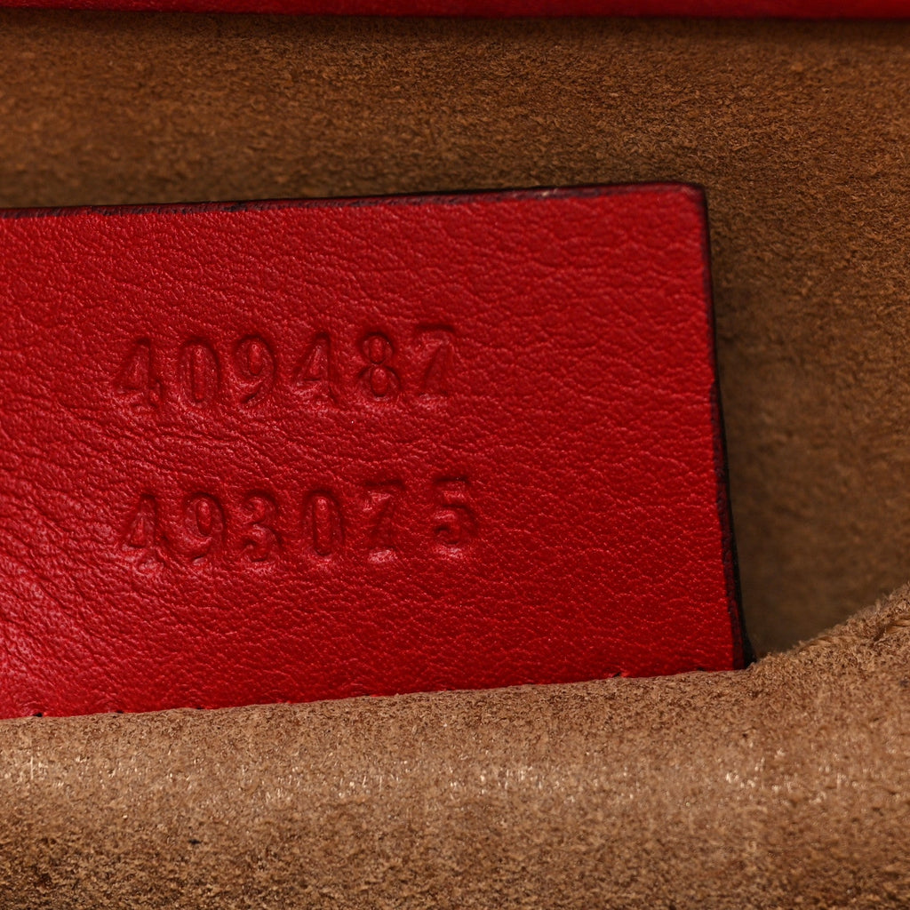 GG Supreme Monogram Calfskin Small Padlock Shoulder Bag Beige Hibiscus Red New Rosette