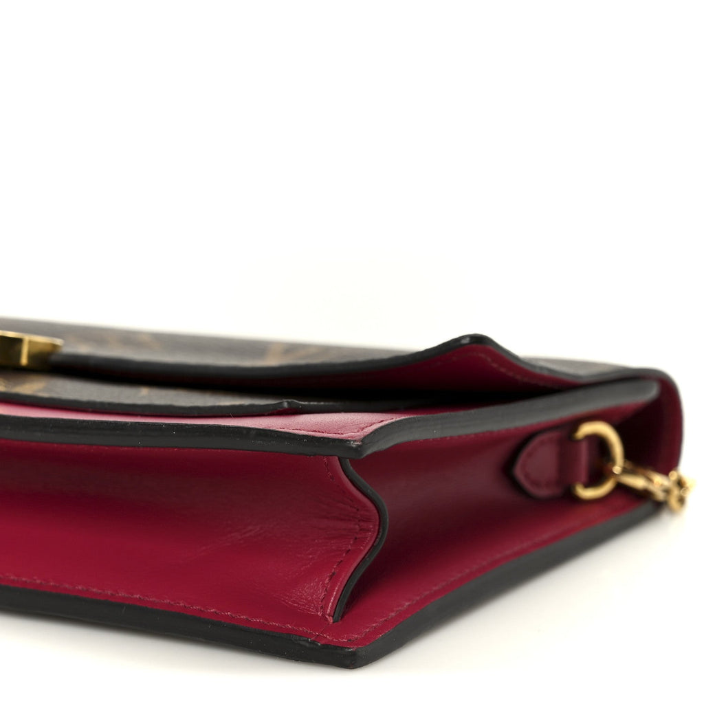 Monogram Flore Chain Wallet Fuchsia