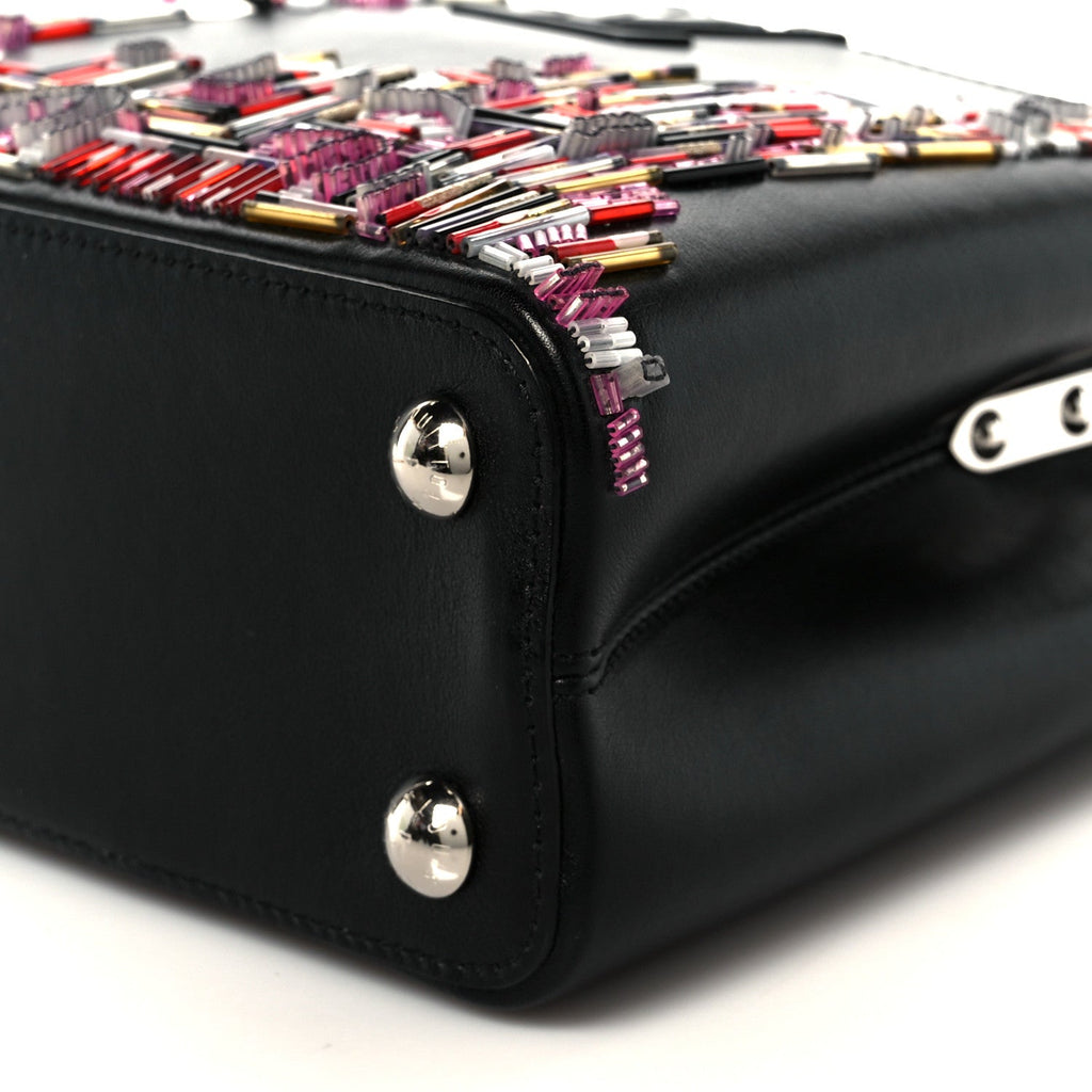 Calfskin Karung Beaded Shanghai Skyline Capucines BB Black