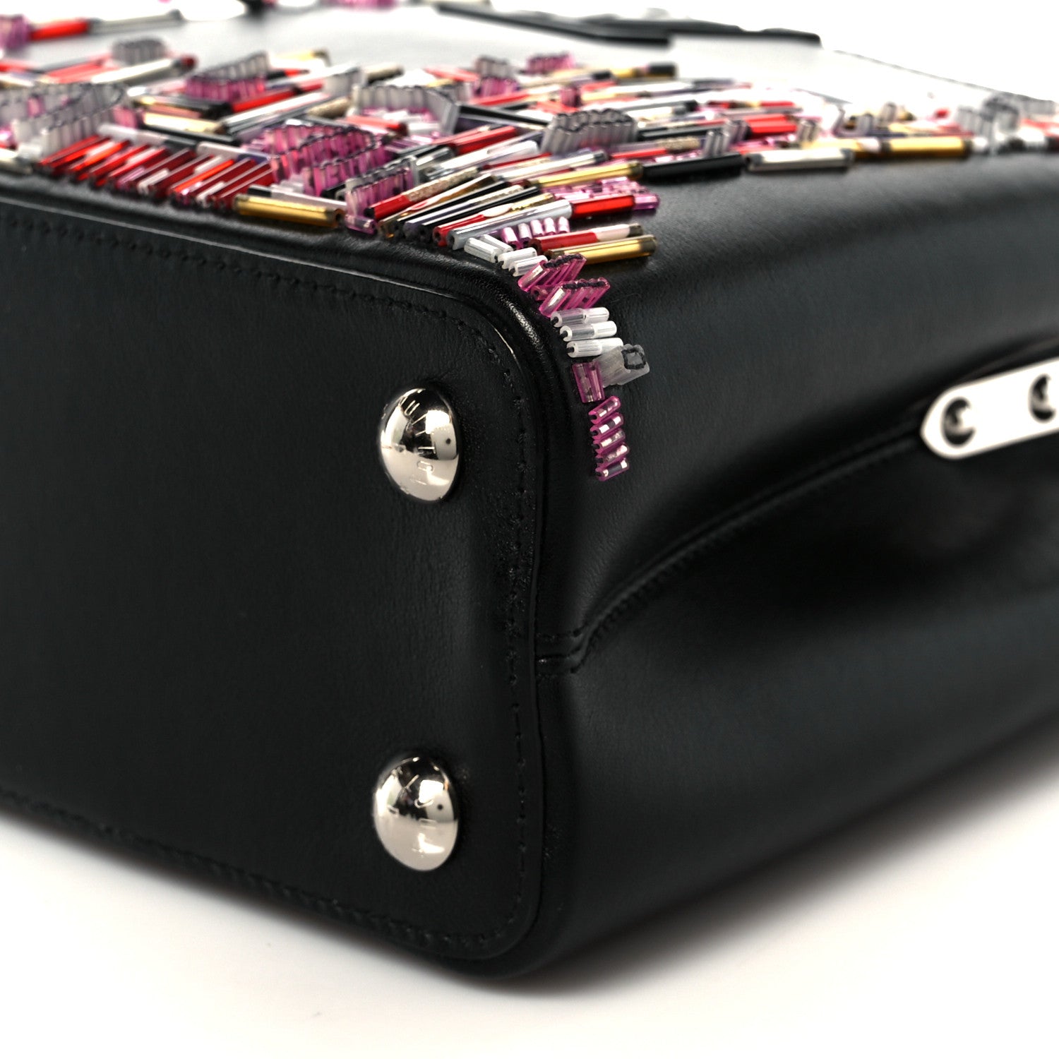 Calfskin Karung Beaded Shanghai Skyline Capucines BB Black