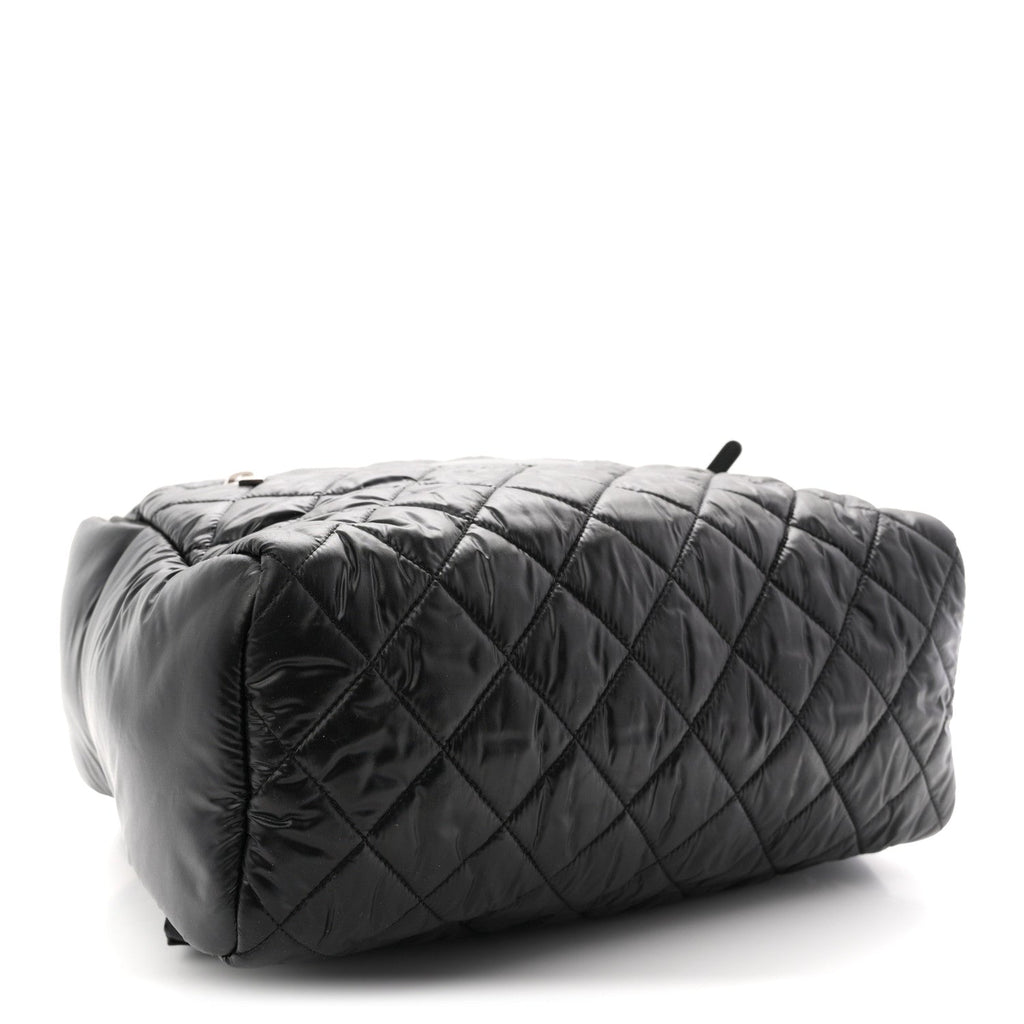Nylon Quilted Coco Cocoon Backpack Black