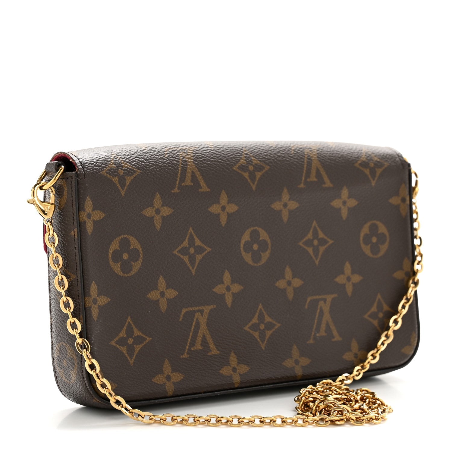 Monogram Pochette Felicie Chain Wallet Fuchsia