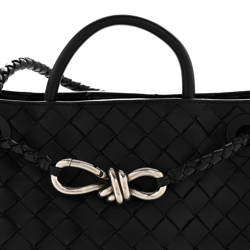 Nappa Intrecciato Small Andiamo Shoulder Bag Black