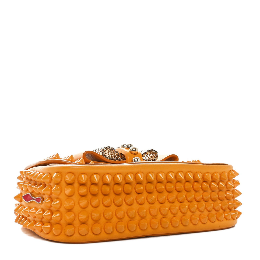 Calfskin Spiked Sweety Charity Crossbody Bag Yellow
