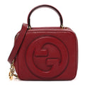 Sakai Be Green Calfskin Diagonal Stitched Blondie Top Handle Bag Rosso