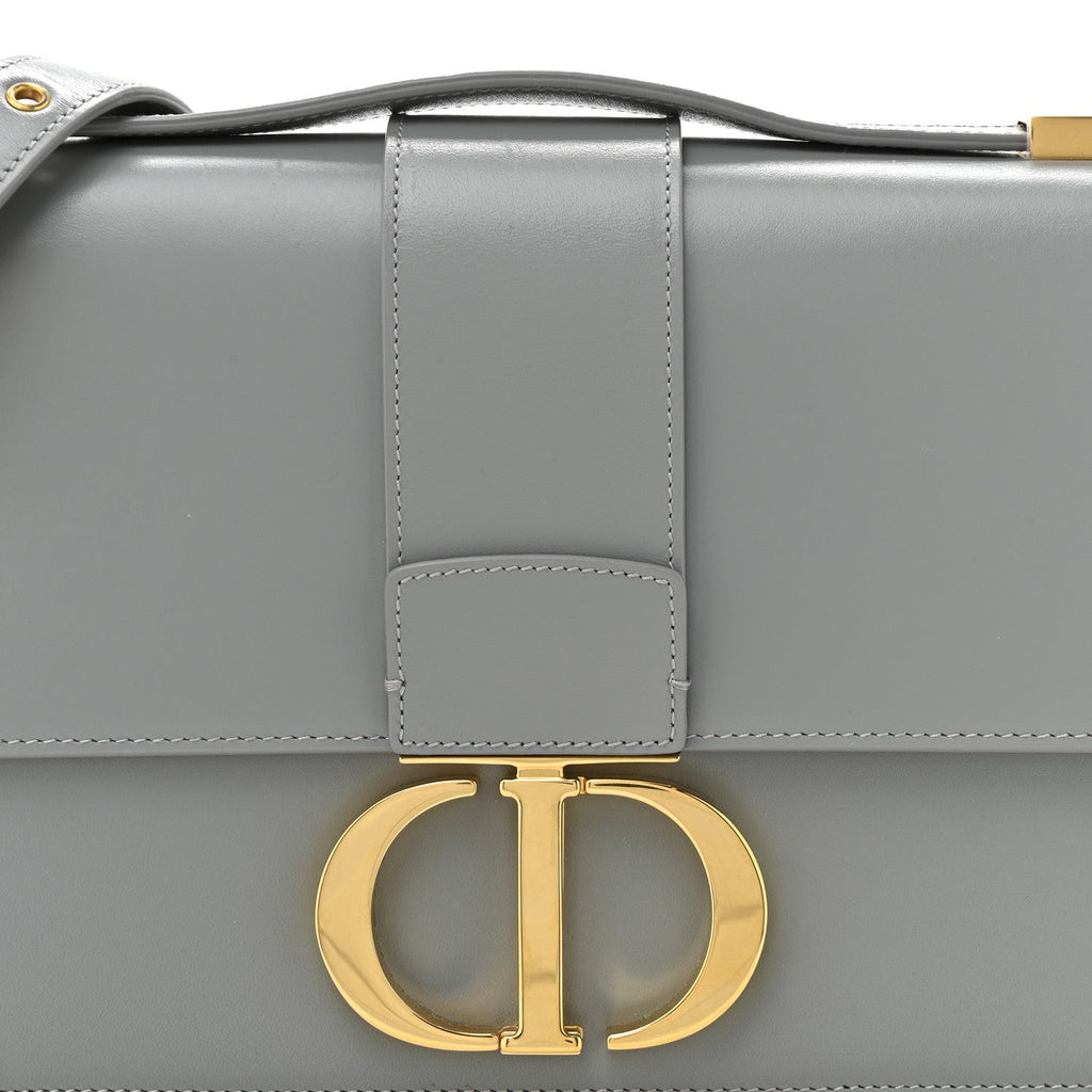 Box Calfskin 30 Montaigne Flap Bag Gray