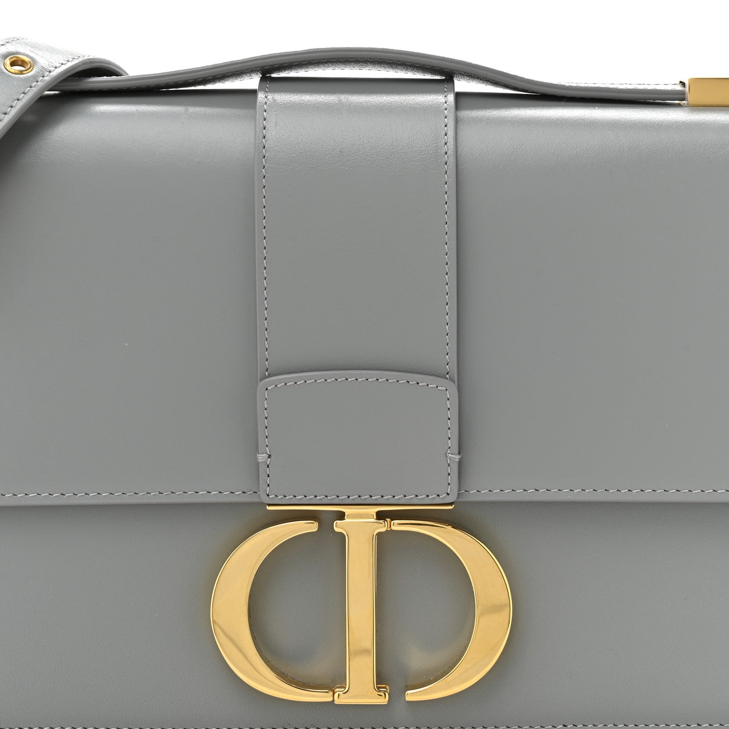 Box Calfskin 30 Montaigne Flap Bag Gray