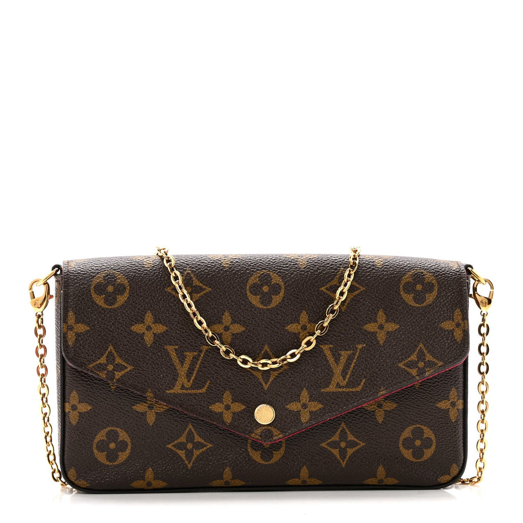 Monogram Pochette Felicie Chain Wallet Fuchsia