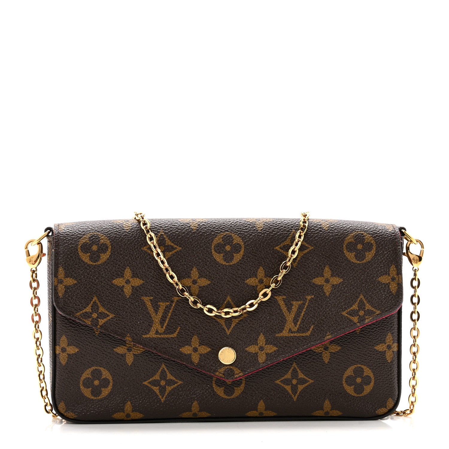Monogram Pochette Felicie Chain Wallet Fuchsia